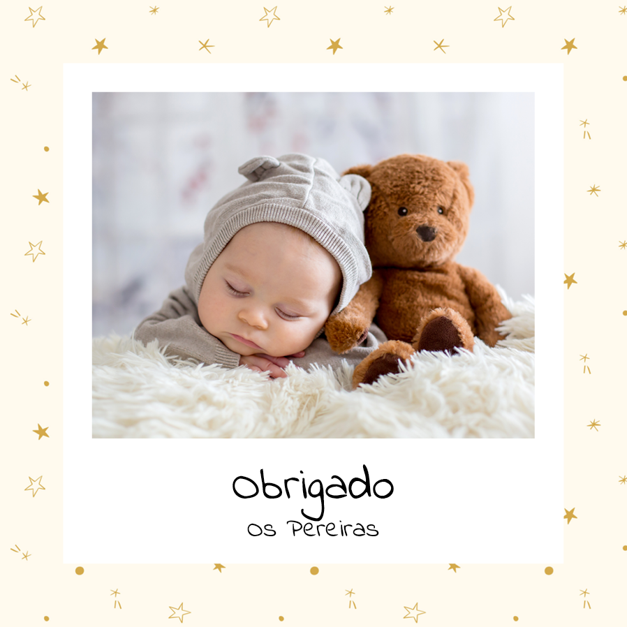 Cartões de agradecimento — A nossa pequena estrela