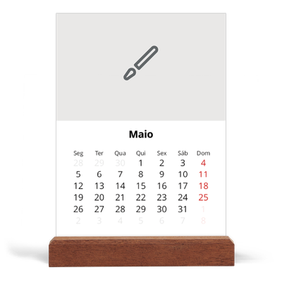 Calendário de mesa com suporte em madeira - vertical  — Desenhe o seu próprio produto [capa]