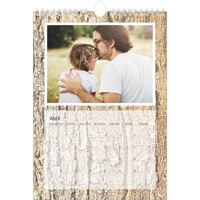Calendário fotográfico A4 — Casca de árvore [Abril]