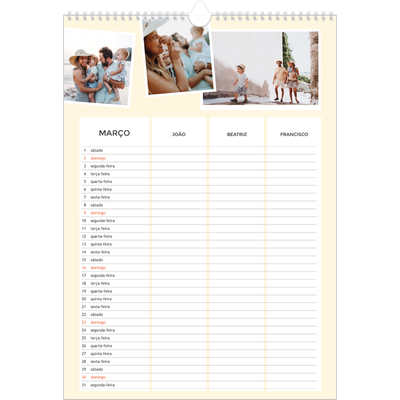 Agenda familiar A3 — Planificador moderno - Familia de 3 [Março]
