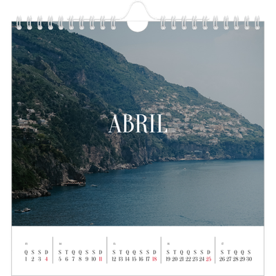 Calendário quadrado — Escapadinha infinita [Abril]