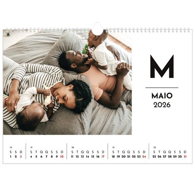 Calendário A3 Horizontal — Destaque da letra [capa]
