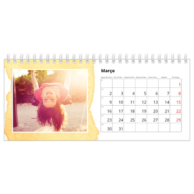 Calendários de mesa — Fundos de aquarela [Março]