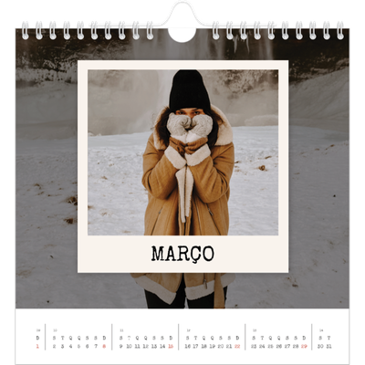 Calendário quadrado — A edição de retrato [Março]