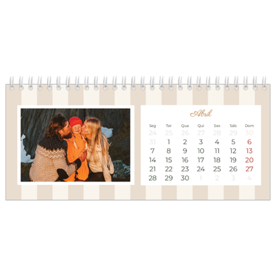 Calendários de mesa — Escrita e riscas [Abril]