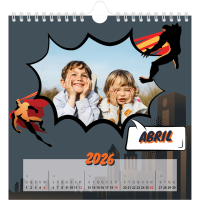 Calendário quadrado — Banda desenhada [Abril]