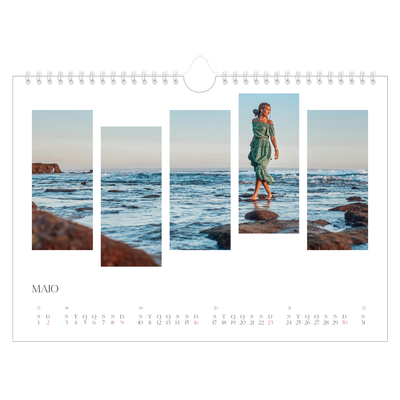 Calendário A4 horizontal — Mosaicos de viagem [Maio]