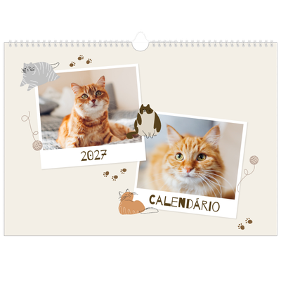 Calendário A3 Horizontal — Gatinho brincalhão [capa]