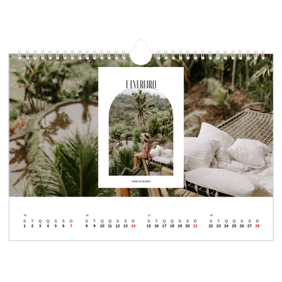 Calendário A4 horizontal — O arco aberto [Fevereiro]