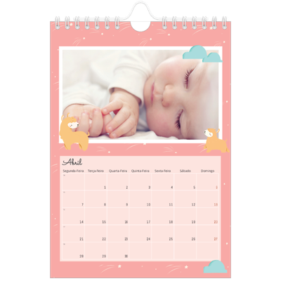 Calendário A5 — Animais bonitos [Abril]