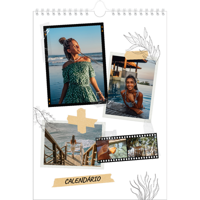 Calendário fotográfico A4 — Estilo de álbum de recortes [capa]