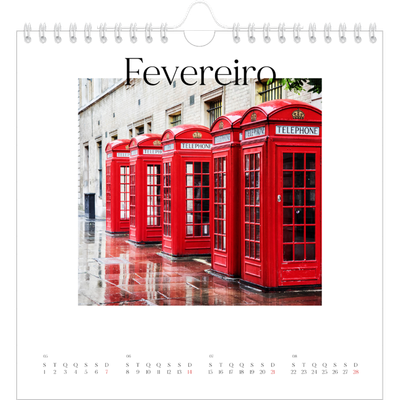 Calendário quadrado — O meu diário de viagem [Fevereiro]