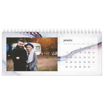 Calendário de Fotografias de Mesa — Papel marmoreado