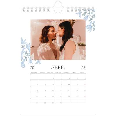 Calendário A5 — Floral elegante [Abril]