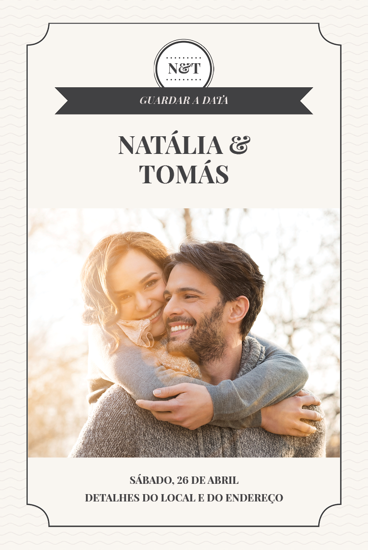 Save the date — Carimbo do desenho inicial