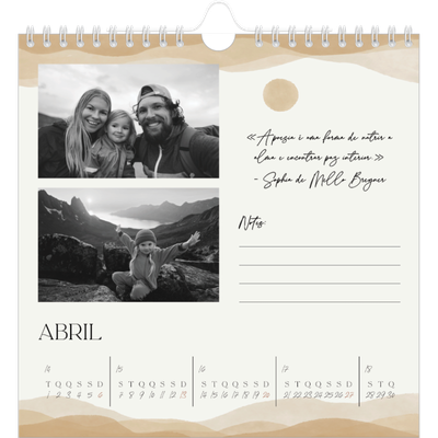 Calendário quadrado — Citações de bem-estar [Abril]