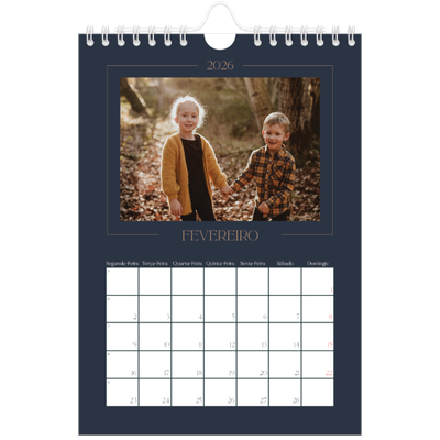 Calendário A5 — Azul da Prússia [Fevereiro]