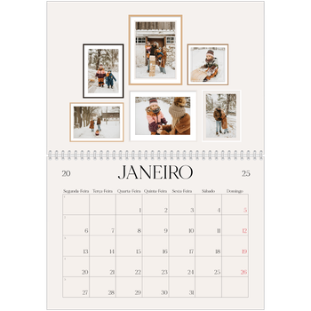 Calendário fotográfico duplo A4 — Galeria de fotografias de parede