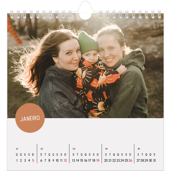 Calendário fotográfico quadrado — Autocolante de fotografia