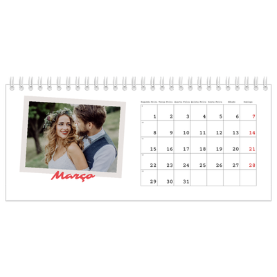 Calendários de mesa — Assinado a carmim [Março]