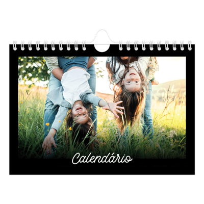 Calendário A5 horizontal — Preto mínimo [capa]