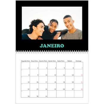 Calendário fotográfico duplo A4 — Tipo divertido
