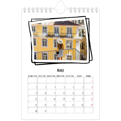 Calendário A5 — Momentos de álbum de recortes [Março]