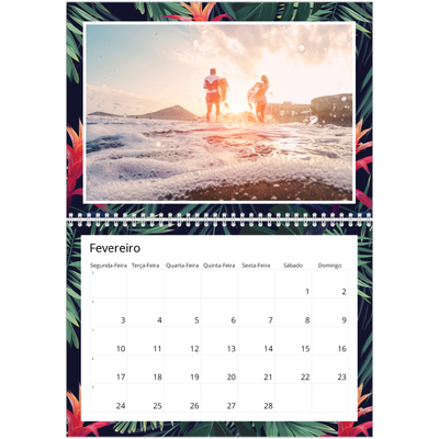 Calendário A4 duplo — Vida vegetal viva [Fevereiro]