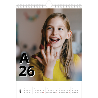 Calendário fotográfico A4 — Estilo de carta [Abril]