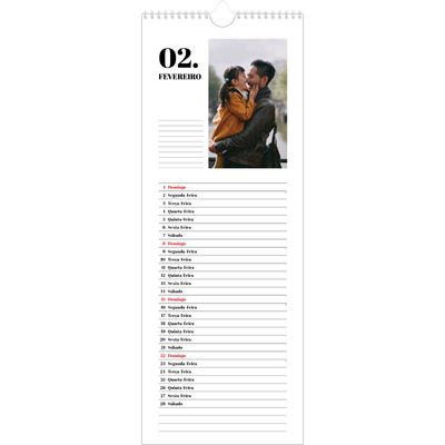 Calendário fino  — Serif e momentos [Fevereiro]