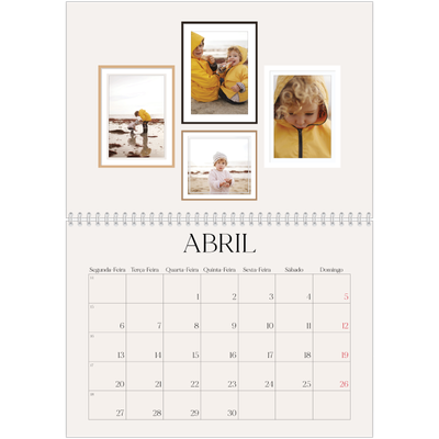 Calendário A4 duplo — Galeria de fotografias de parede [Abril]
