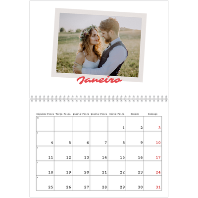 Calendário A4 duplo — Assinado a carmim [Janeiro]