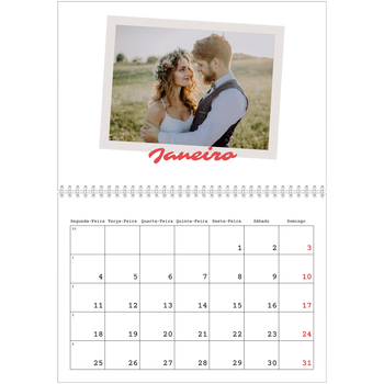 Calendário fotográfico duplo A4 — Assinado a carmim
