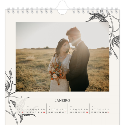 Calendário quadrado — Tinta e hera [Janeiro]