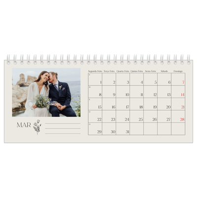 Calendários de mesa — Iniciais em flor [Março]