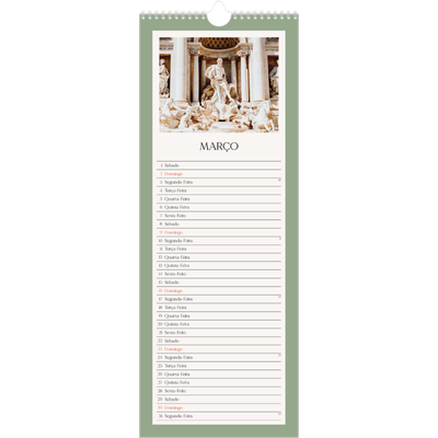 Calendário fino  — Cores clássicas [Março]