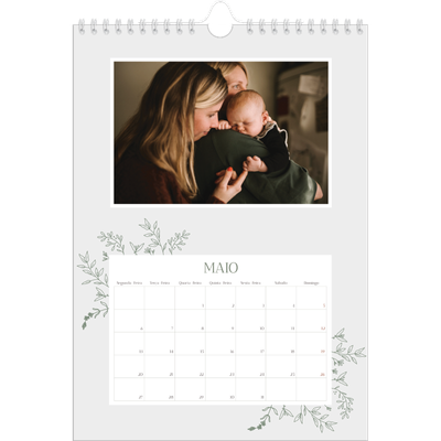 Calendário fotográfico A4 — Flores desenhadas à mão [capa]