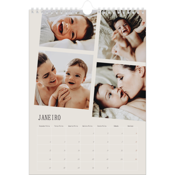 Calendário fotográfico A4 — Memórias em movimento