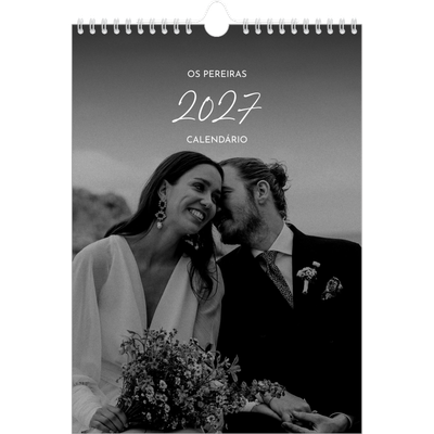Calendário fotográfico A4 — Escrita elegante [capa]