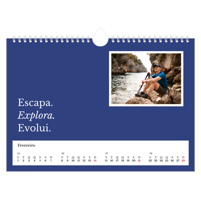Calendário A4 horizontal — Terra editorial [Fevereiro]