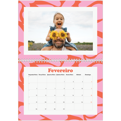 Calendário A4 duplo — Jogar com o padrão [Fevereiro]