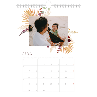 Calendário fotográfico A4 — Boho [Abril]
