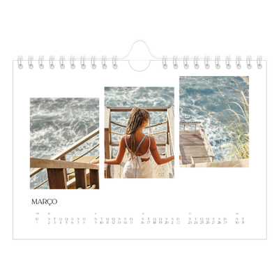 Calendário A5 horizontal — Mosaicos de viagem [Março]