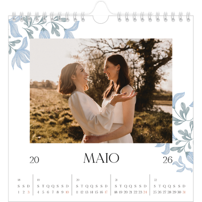 Calendário quadrado — Floral elegante [capa]