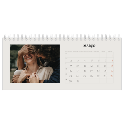 Calendários de mesa — Marfim simples [Março]