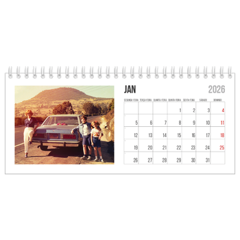 Calendário de Fotografias de Mesa — Texto abreviado
