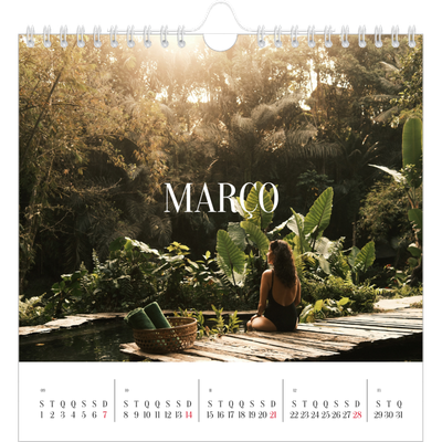 Calendário quadrado — Escapadinha infinita [Março]
