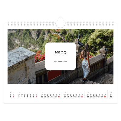 Calendário A4 horizontal — A história completa [Maio]