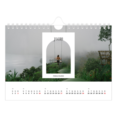 Calendário A5 horizontal — O arco aberto [Janeiro]