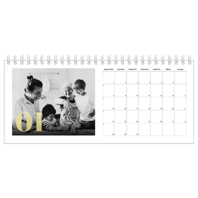 Calendários de mesa — Números grandes com purpurinas [Janeiro]